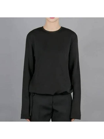 Viscose Blend Long Sleeve T-Shirt Black - JIL SANDER - BALAAN 1