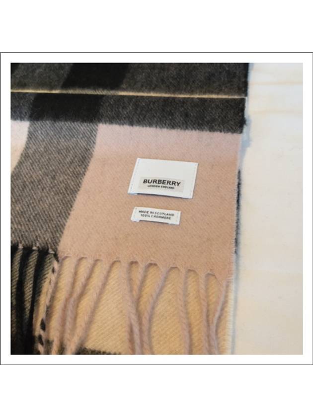 Check Cashmere Scarf Ash Rose - BURBERRY - BALAAN 7