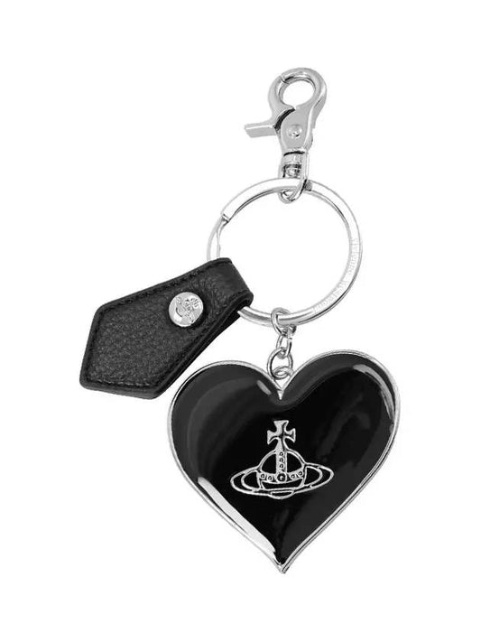 ORB Silver Logo Grain Heart Mirror Keyring Black 8203010XU OM0009 N403 - VIVIENNE WESTWOOD - BALAAN 2