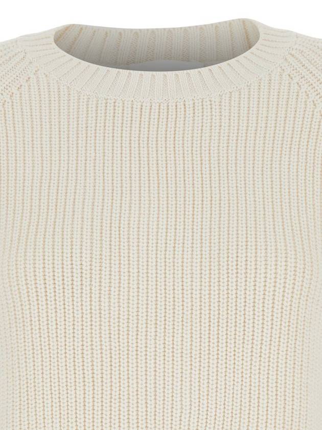 White Knit Crewneck Sweater In Cotton And Cashmere Blend Woman - P.A.R.O.S.H. - BALAAN 3