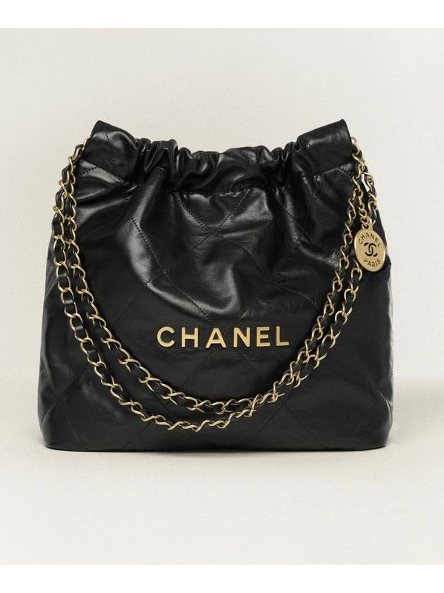 Shiny Calfskin 22 Small Shoulder Bag Black - CHANEL - BALAAN 2