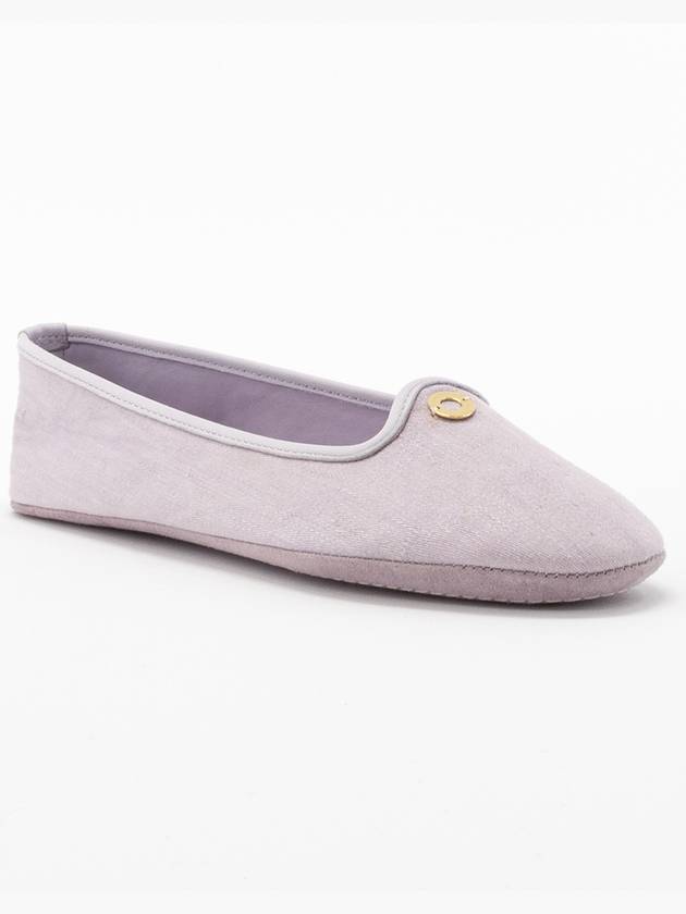 Women's Pauline Linen Flat Shoes Indoor Shoes Viola FAI6283 3889 - LORO PIANA - BALAAN 2