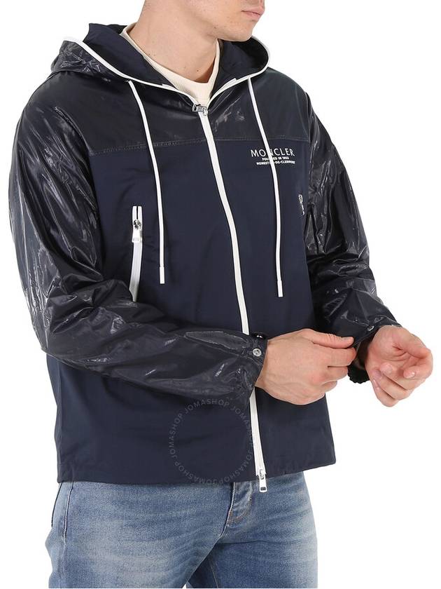 Men's Logo Hooded Zip-up Jacket Navy - MONCLER - BALAAN 3