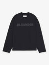 Logo Print Cotton Long Sleeve T-Shirt Black - JIL SANDER - BALAAN 2