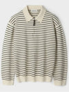 Striped collar half zip up knit Ivory - INDUST - BALAAN 5