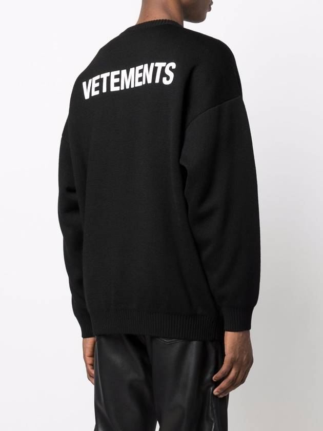 Small Logo Wool Knit Top Black - VETEMENTS - BALAAN 6