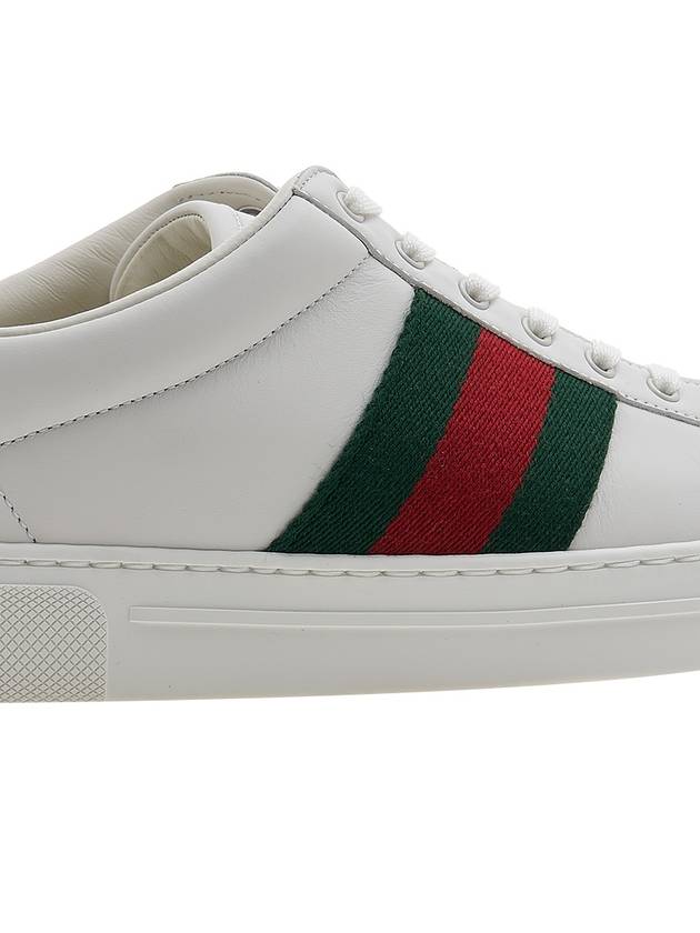 Ace Web Leather Low Top Sneakers White - GUCCI - BALAAN 11