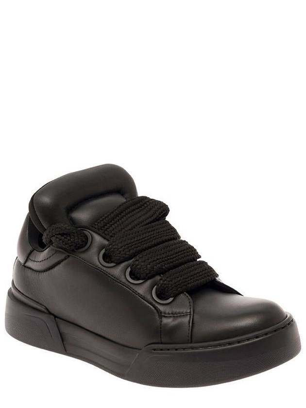 Mega Skate Nappa Leather Low Top Sneakers Black - DOLCE&GABBANA - BALAAN 3