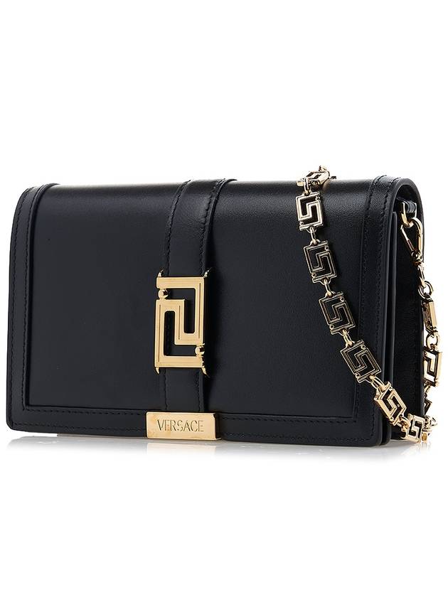 Greca goddess Gold Mini Calf Leather Shoulder Bag Black - VERSACE - BALAAN 3