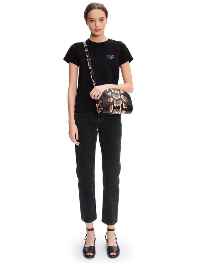 Denise Embroidered Short Sleeve T-shirt Black - A.P.C. - BALAAN 3