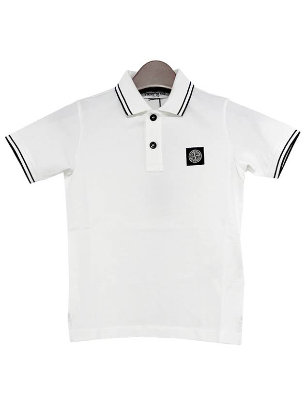 Kids Logo Patch Polo Short Sleeve T Shirt 10 12 Ivory 791621348 V1093 - STONE ISLAND - BALAAN 2