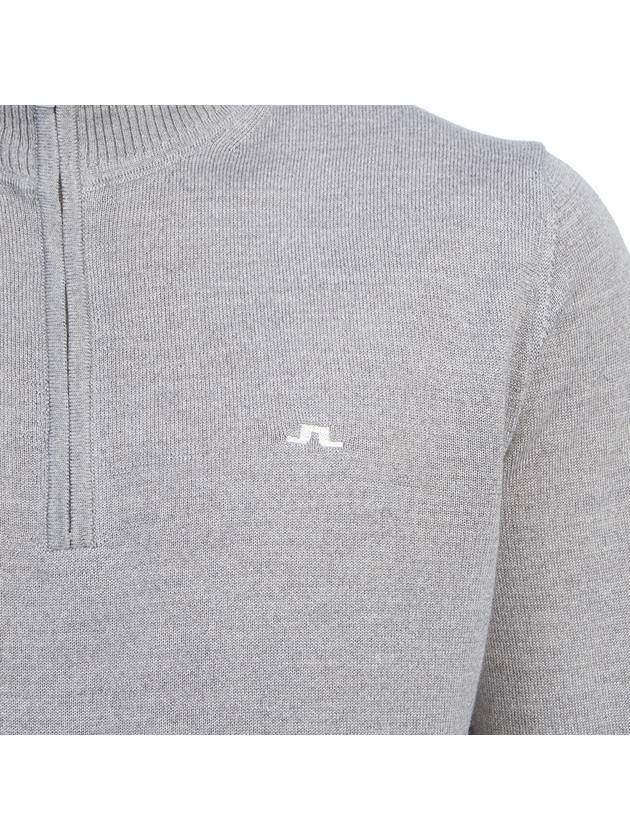 Kian Half Zip-Up Knit Top Melange Grey - J.LINDEBERG - BALAAN 9