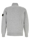 Wappen Patch Half Button Lambswool Knit Top Grey - STONE ISLAND - BALAAN 3