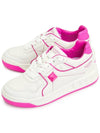 One Stud Leather Low Top Sneakers White Pink - VALENTINO - BALAAN 2