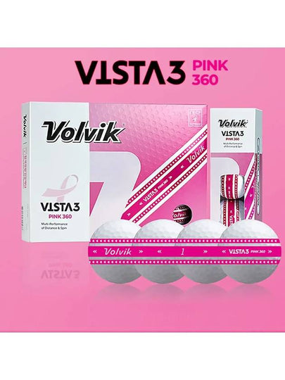 Golf Ball Pink Track Vista 3 360 Edition 1 Dozen 12 Balls - VOLVIK - BALAAN 2