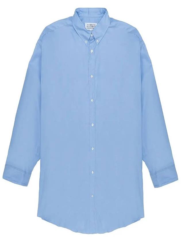 Oversized Fit Oxford Long Sleeve Shirt Blue - MAISON MARGIELA - BALAAN 3