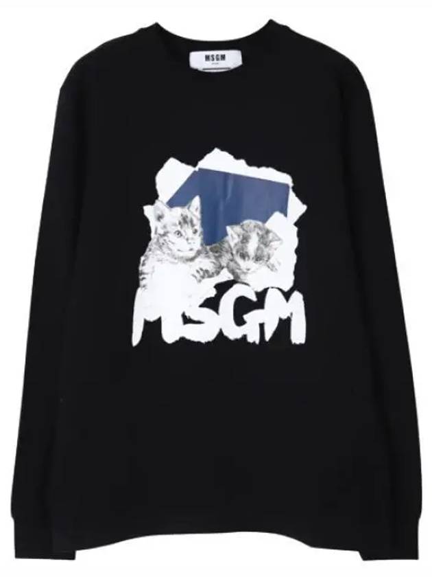 graphic print long sleeve t shirt women - MSGM - BALAAN 1