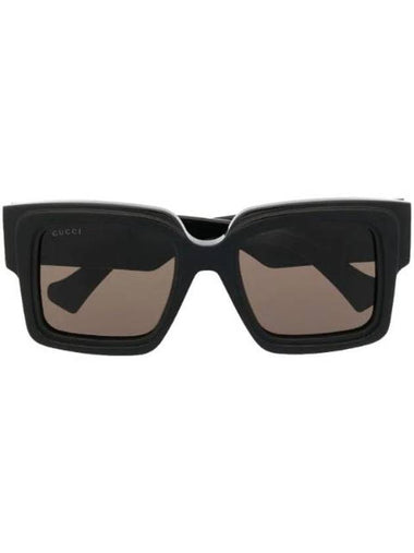 Logo Decorated Square Frame Sunglasses Black - GUCCI - BALAAN 1