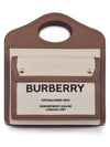 Mini Two-Tone Canvas And Leather Pocket Bag Natural Malt Brown - BURBERRY - BALAAN 2