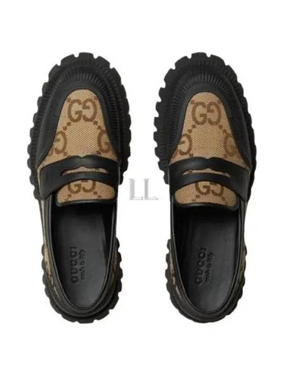 Men's Novo GG Jacquard Chunky Loafer Camel Black - GUCCI - BALAAN 2