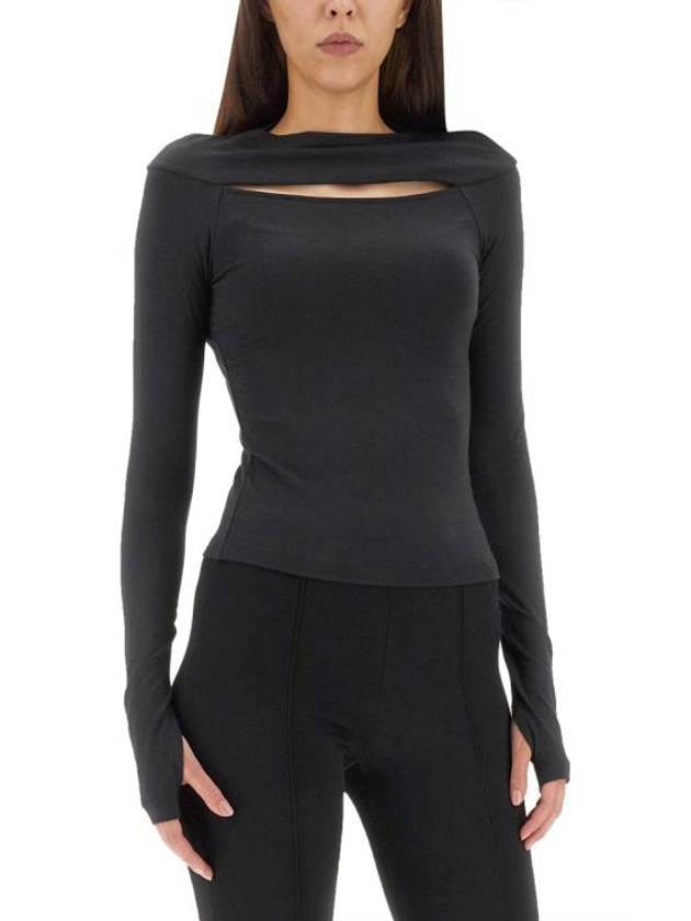 Cut-Out Long Sleeve T-Shirt Black - HELMUT LANG - BALAAN 4