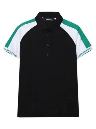 Women's Perinne Short Sleeve Polo Shirt Black - J.LINDEBERG - BALAAN 2