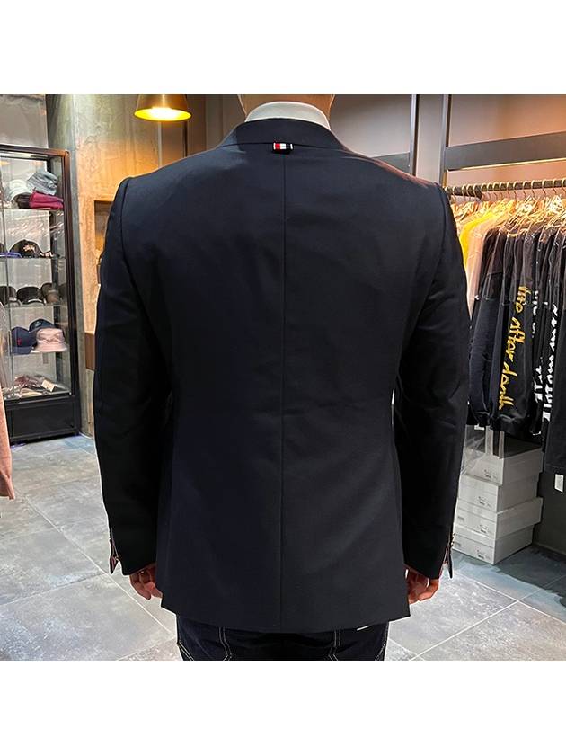 Super 120S Wool Twill Single Breasted Classic Jacket Navy - THOM BROWNE - BALAAN 6