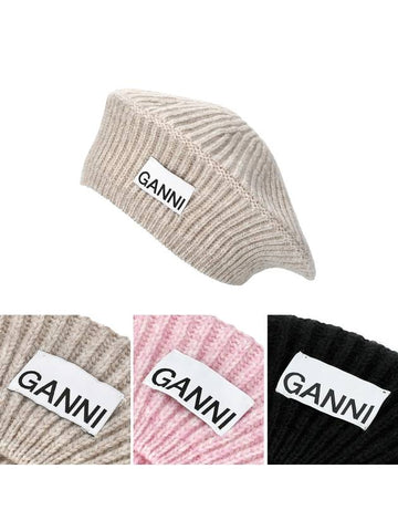 wool rib knit beret 3 types A4430 - GANNI - BALAAN 1