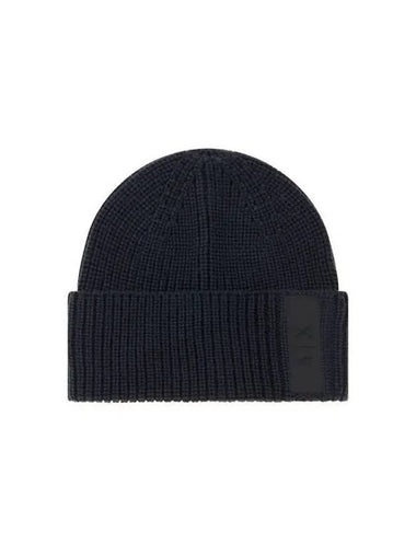 Men s Taping Logo Knit Beanie Blue - ARMANI EXCHANGE - BALAAN 1