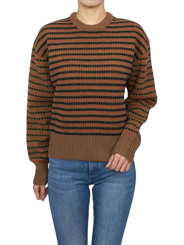 Striped Jacquard Wool Knit Top Brown - JW ANDERSON - BALAAN 7