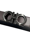 Gancini Reversible Adjustable Leather Belt Black Dark Brown - SALVATORE FERRAGAMO - BALAAN 9