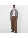 One Tuck Banding Wool Slacks Brown - CHANCE'S NOI - BALAAN 7