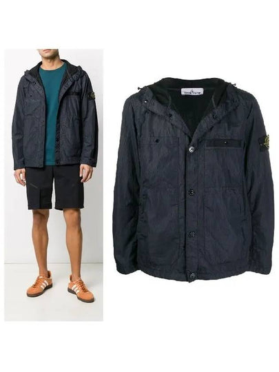 Wappen Patch Seersucker TC Hooded Jacket Navy - STONE ISLAND - BALAAN 2