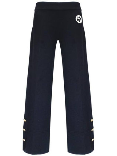 Interlocking G Wide Pants Navy - GUCCI - BALAAN 1