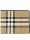 Check Slim Bifold Leather Half Wallet Beige - BURBERRY - BALAAN 2