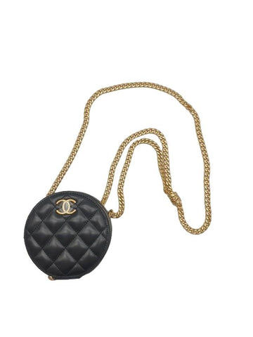 Quilted ball chain mini lambskin cross bag black - CHANEL - BALAAN 1