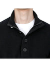 Wappen Patch Half Button Lambswool Knit Top Black - STONE ISLAND - BALAAN 8