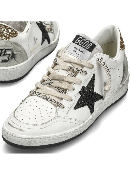 Ball Star Gold Tab Leather Low Top Sneakers White - GOLDEN GOOSE - BALAAN 2