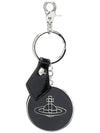 ORB Logo Patterned Leather Key Holder Black - VIVIENNE WESTWOOD - BALAAN 3