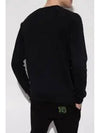 Men's Mini Logo Crew Neck Sweatshirt Black WH0JQ005 B150 EAB - BALMAIN - BALAAN 3