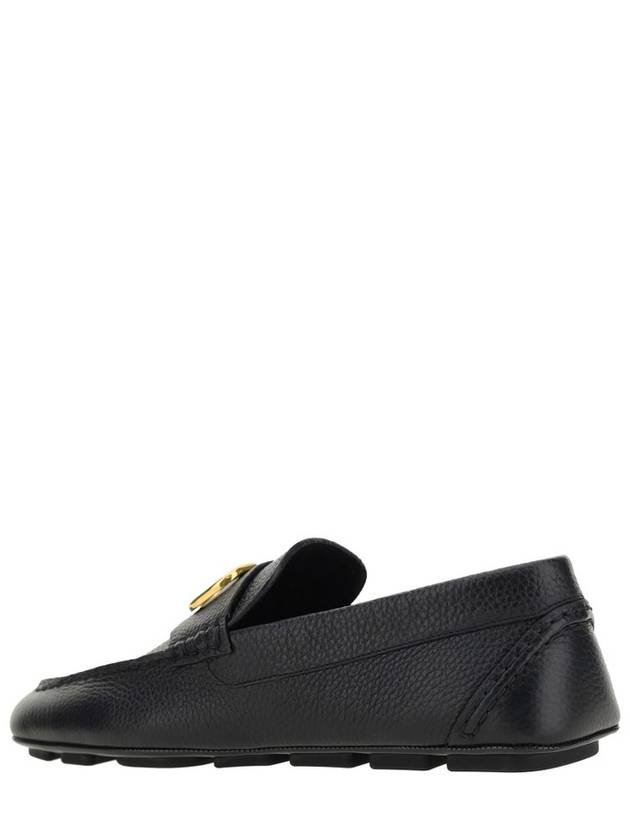 V Logo Leather Loafers Black - VALENTINO - BALAAN 4