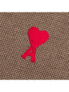 Heart A Logo V-neck Cardigan Brown - AMI - BALAAN 7