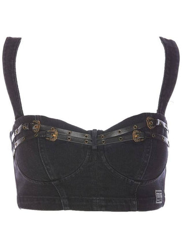 Versace Jeans Couture Denim Strap Top - VERSACE - BALAAN 1