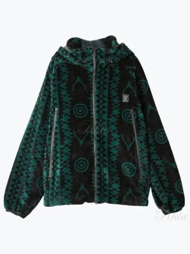 South to West Eight Weather Pattern Logo Velvet Hooded Jacket LQ691 0099 - SOUTH2 WEST8 - BALAAN 1