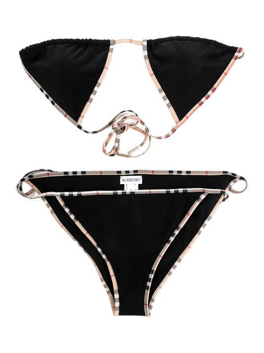 Vintage Check Trim Triangle Bikini Black - BURBERRY - BALAAN 2