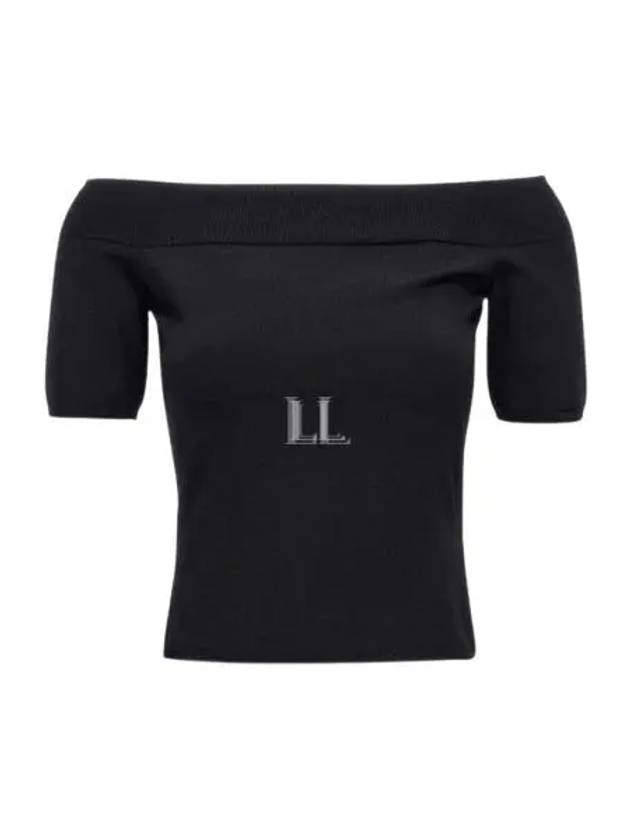 Off Shoulder Short Sleeve T-Shirt Black - ALEXANDER MCQUEEN - BALAAN 2