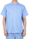 Poplin Striped Pajamas Short Sleeve Shirt SWE PS - TEKLA - BALAAN 2