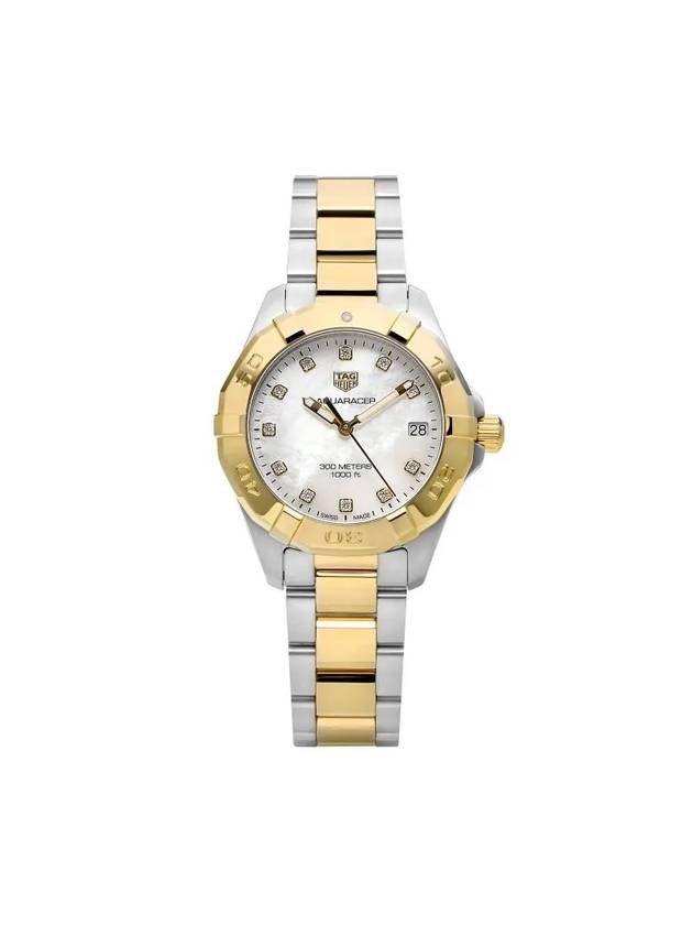 Women's Aquaracer Quartz Steel Metal Watch Gold White - TAG HEUER - BALAAN 3