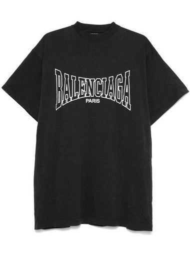 Logo Print Short Sleeve T-Shirt Black - BALENCIAGA - BALAAN 1