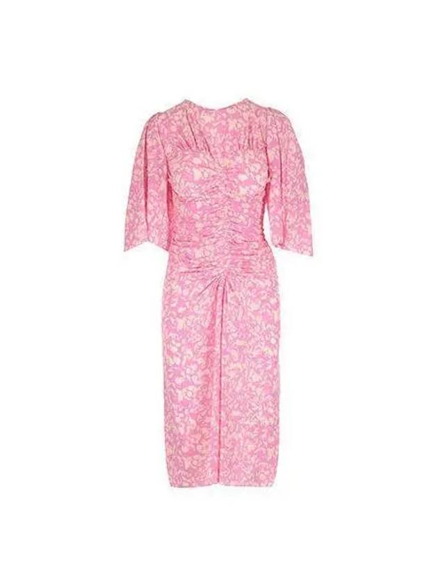 Printed stretch midi dress pink RO0057FA A1J02I - ISABEL MARANT - BALAAN 1